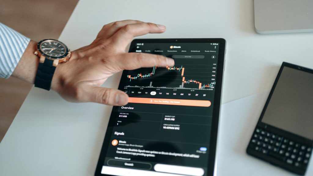 a black tablet with diagram on screen